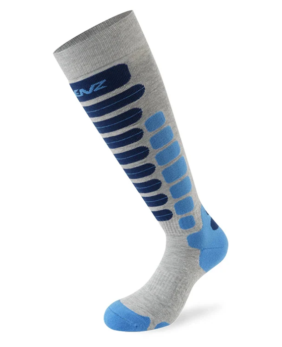 Lenz Skiing 2.0 Sock - Light Grey/Blue