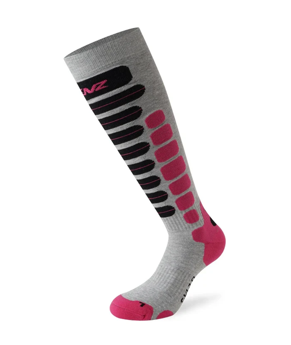 Lenz Skiing 2.0 Sock - Light Grey/Pink