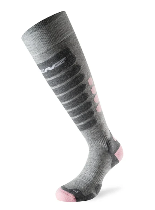 Lenz Skiing 3.0 Sock - Light Grey/Pink