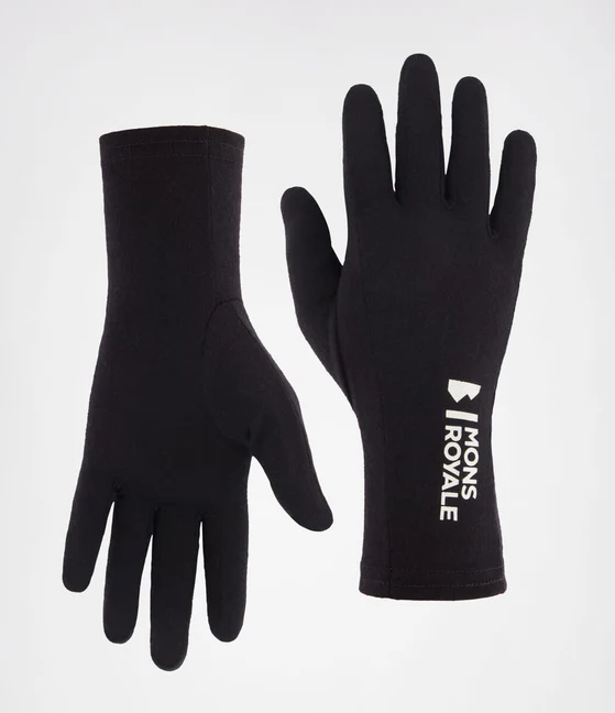 Mons Royale Volta Merino Glove Liner - Black