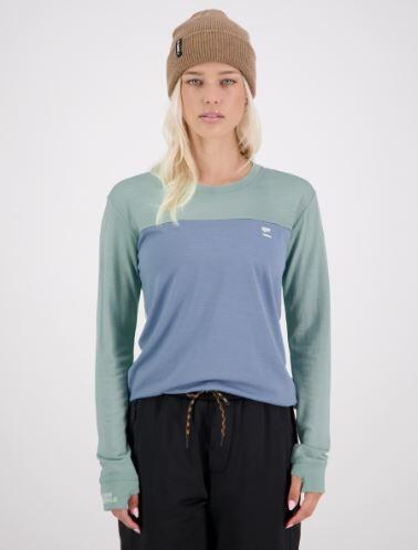 Mons Royale Yotei BF Wmns L/S - Iceberg/ Powder Blue