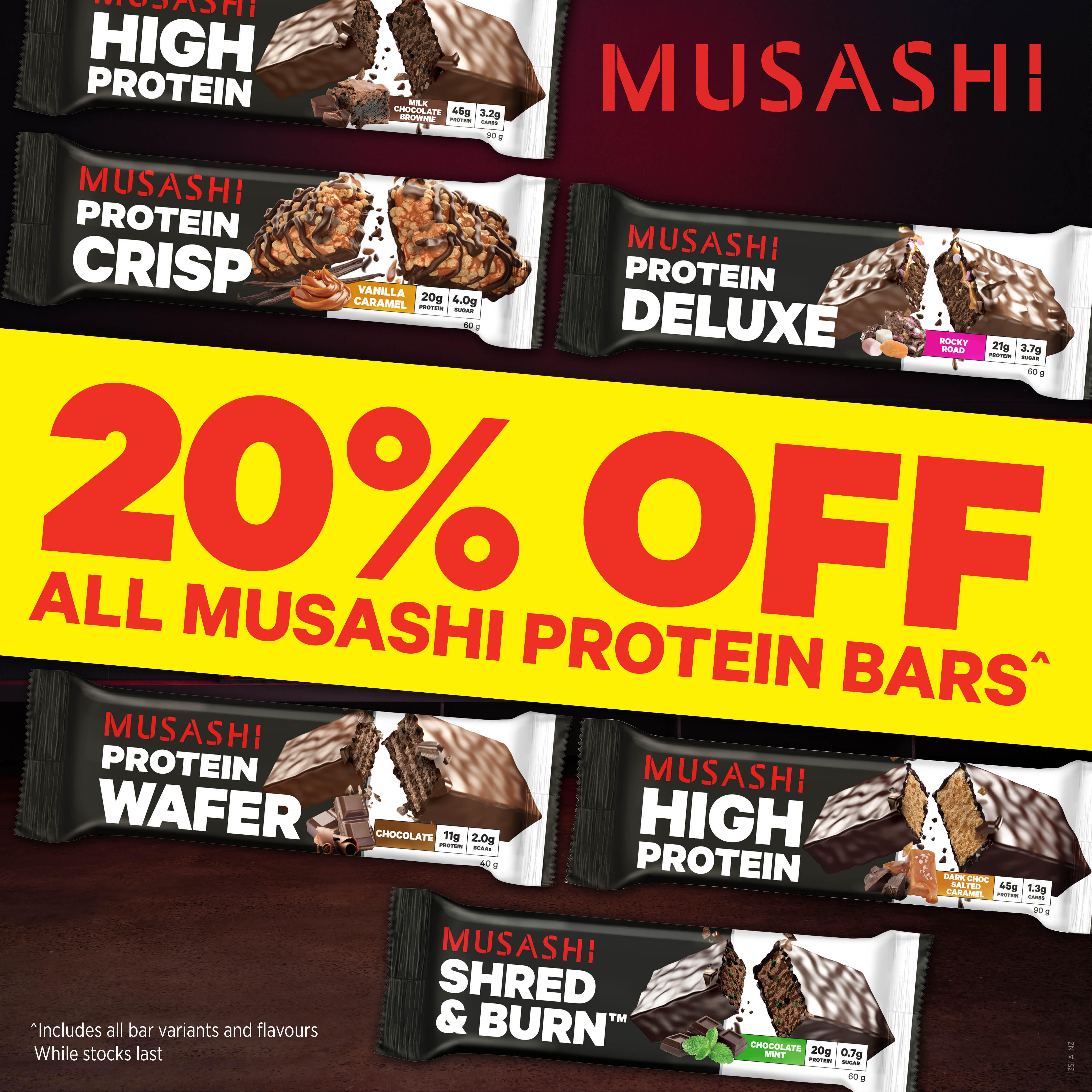 20% off protein bars 