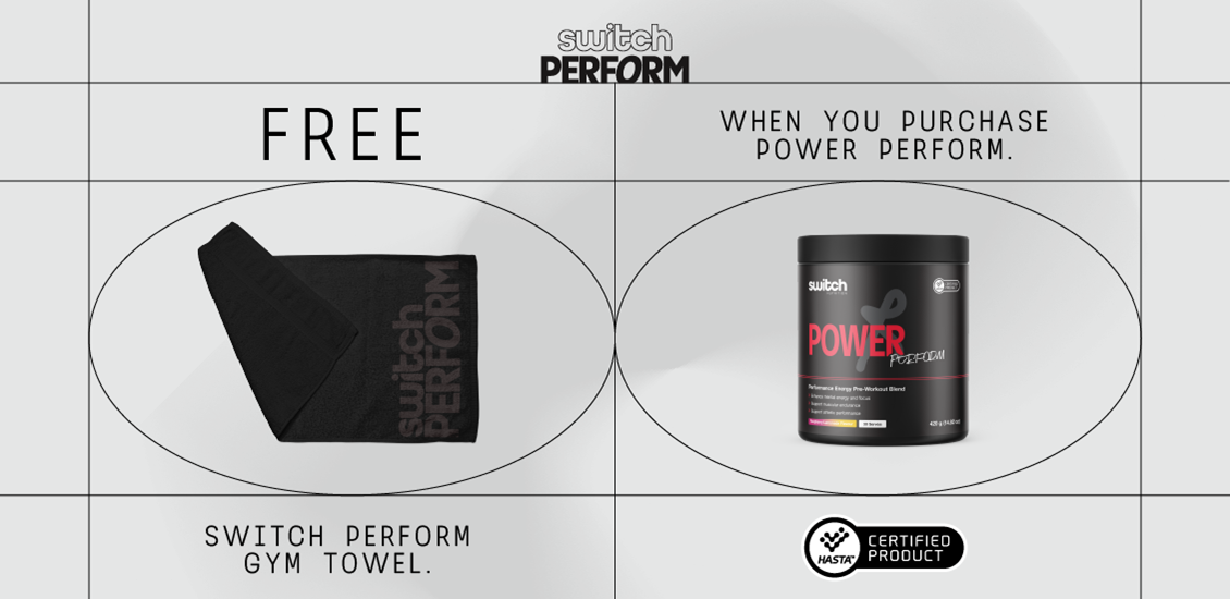 Switch power perform and gym towel 