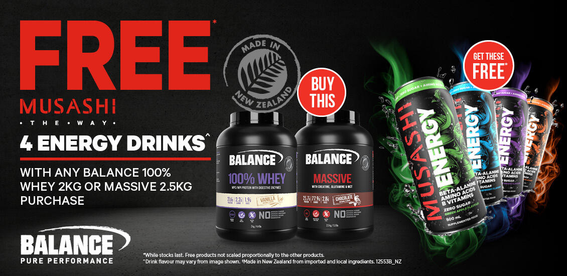 Balance 4 energy cans and whey protein gwp 