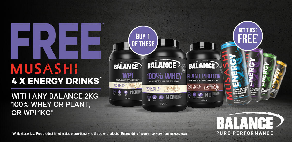 Balance 4 energy cans and whey protein gwp 