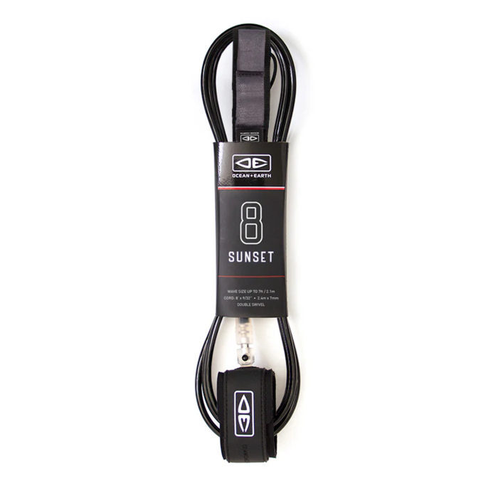 OCEAN & EARTH Sunset 8'0" Moulded Leash - Black